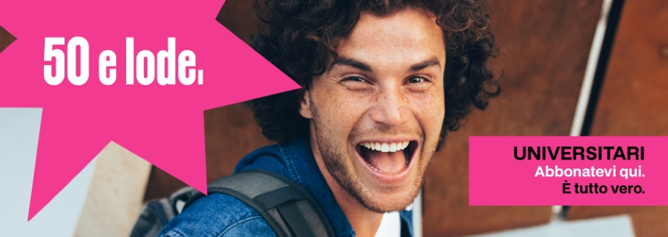ABBONAMENTO UNIVERSITARI: SCONTO DEL 50% PER L’ANNO ACCADEMICO 2026/2027
