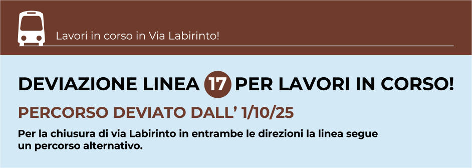 LINEA 17: DEVIAZIONE PER LAVORI DI RISTRUTTURAZIONE DEL PONTE IN VIA LABIRINTO